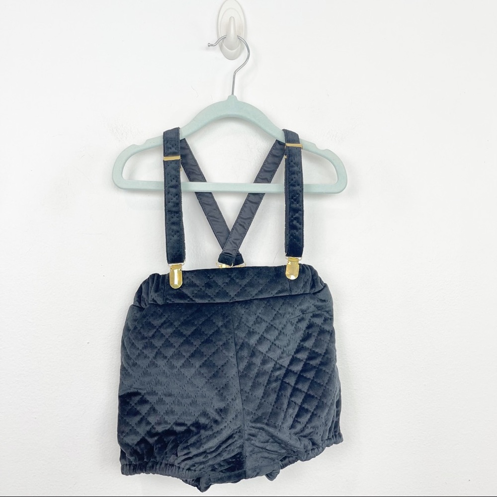 Carbon Soldier Black Quilted Overalls 6-12 Months